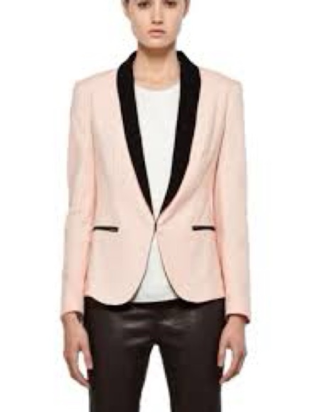 Rag & Bone Pink Black Tuxedo Blazer Jacket Tailored Women’s Made in USA